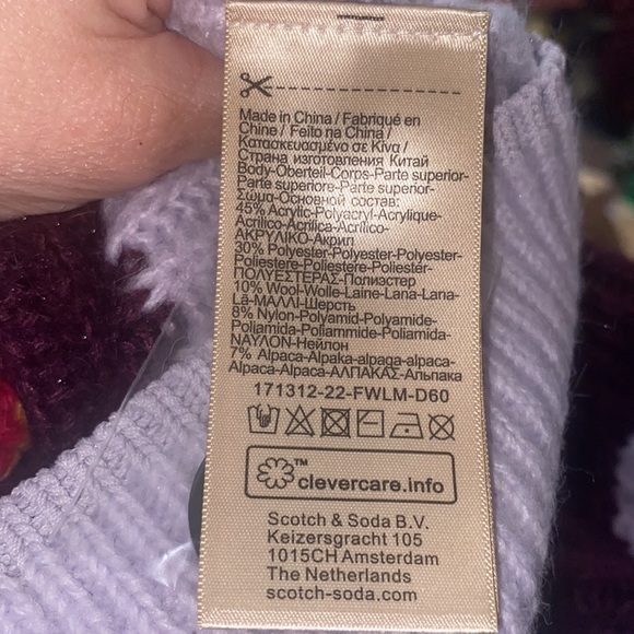 NWT Scotch & Soda V-Neck Knitted Striped Purple Cardigan‎ Sweater, Size: X-Small - Picture 10 of 13